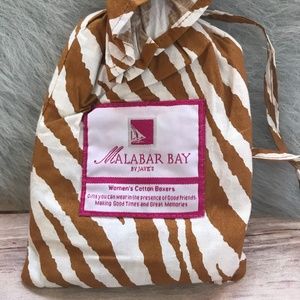 Malabar Bay Brown Zebra Boxers Shorts NEW NWT L